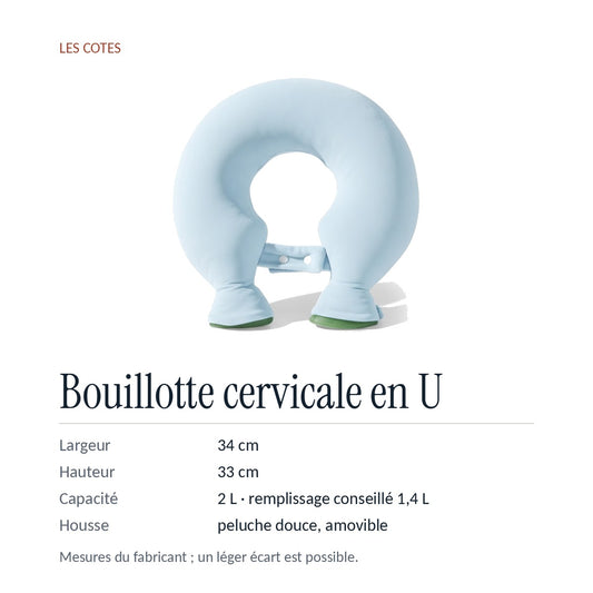 Les cotes : 34 × 33 cm, capacité 2 L, remplissage conseillé 1,4 L