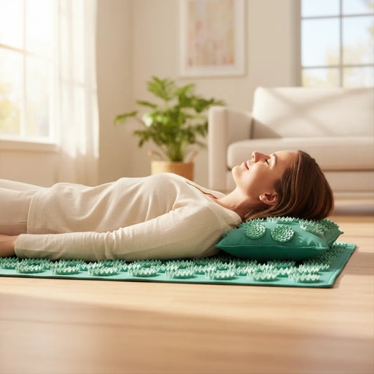Utilisation tapis acupression relaxation dos nuque