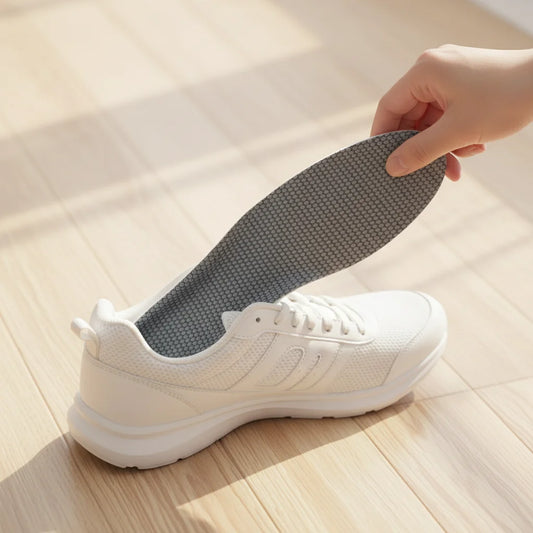 Semelle sport absorbante insertée dans une chaussure de running | Ergosia