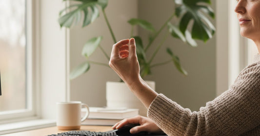 Personne soulageant son poignet — syndrome du canal carpien au bureau