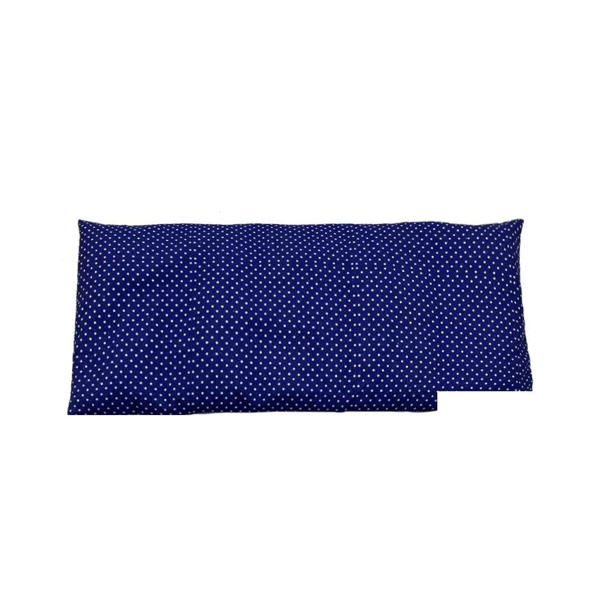 Bouillotte sèche aux noyaux de cerise bleu marine à petits pois blancs, sur fond blanc