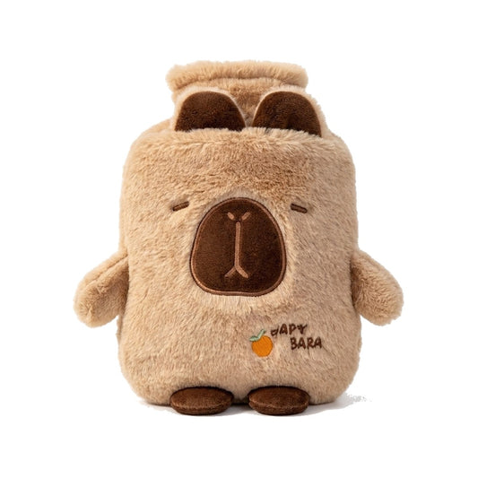 Bouillotte peluche capybara 1 L sur fond blanc