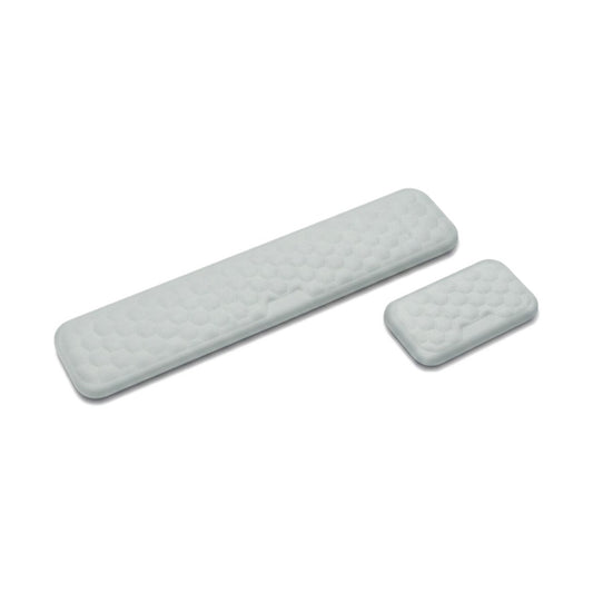 Ensemble repose-poignets clavier et souris gris, mousse à mémoire de forme, sur fond blanc