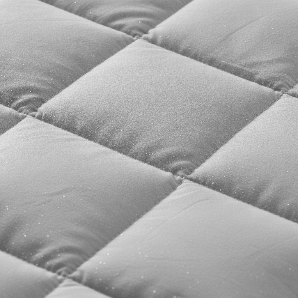 Détail du matelassage de la couverture lestée à microbilles de verre