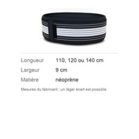 Cotes de la ceinture : 110, 120 ou 140 cm de long, 9 cm de large, en néoprène