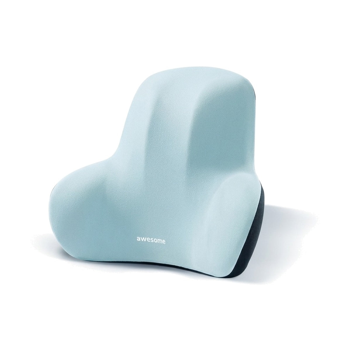 Coussin lombaire et dorsal bleu clair, sur fond blanc
