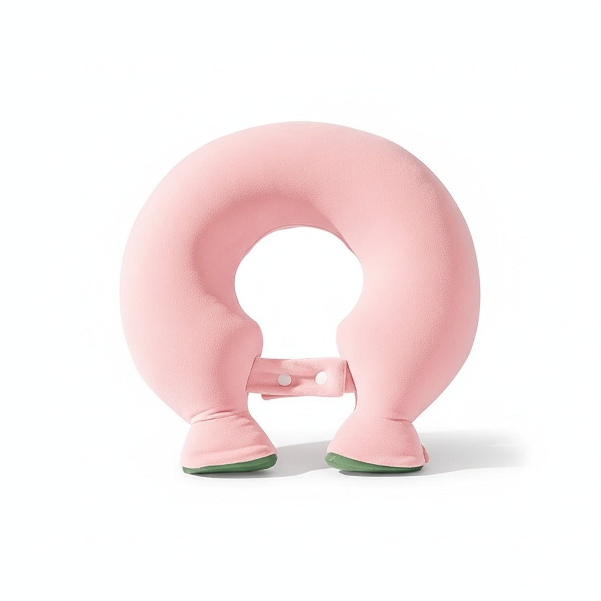 Coloris rose poudré : bouillotte cervicale en U sur fond blanc