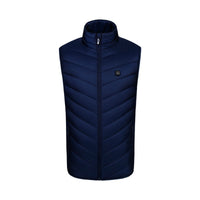 Coloris bleu marine : gilet chauffant USB sur fond blanc