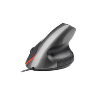Coloris gris : souris verticale ergonomique sur fond blanc