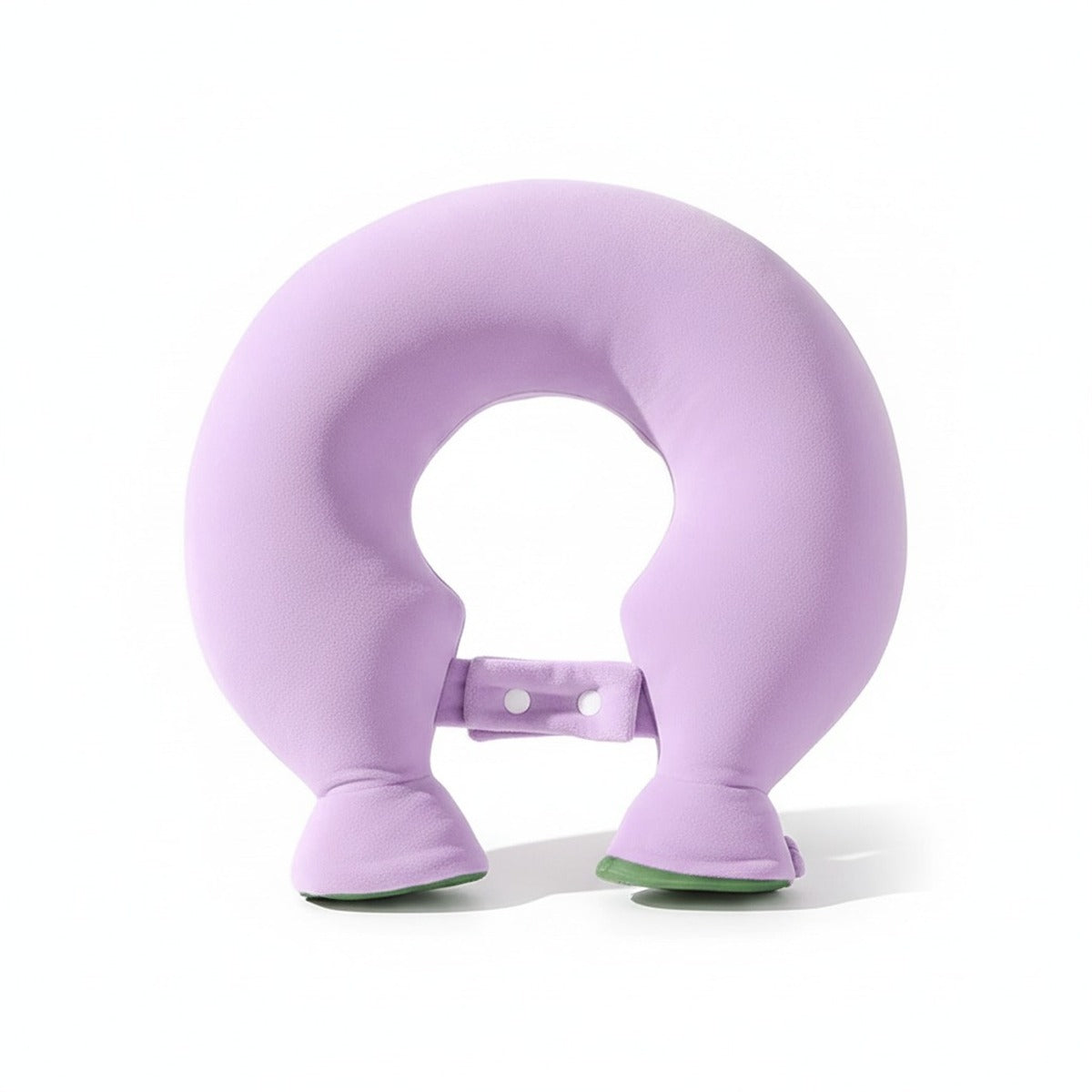 Coloris lilas : bouillotte cervicale en U sur fond blanc