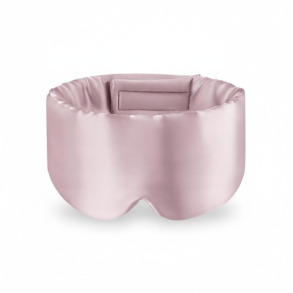 Coloris rose : masque de nuit en soie de mûrier sur fond blanc