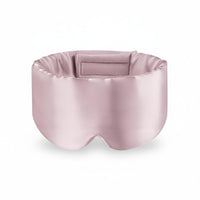 Coloris rose : masque de nuit en soie de mûrier sur fond blanc