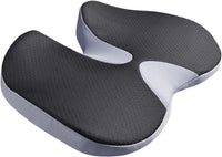 Coussin d'assise noir et gris à double ouverture, vue oblique