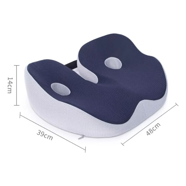 Schéma des dimensions du coussin d'assise bleu 48 × 39 × 14 cm