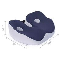 Schéma des dimensions du coussin d'assise bleu 48 × 39 × 14 cm