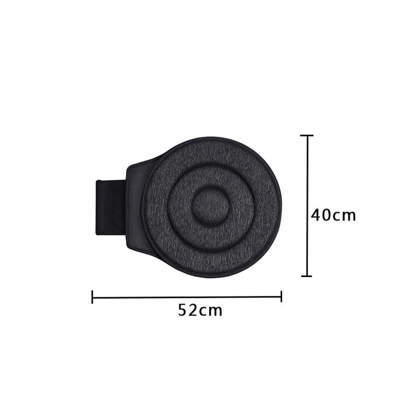 Schéma coté d'un coussin pivotant, environ 40 cm de diamètre et 52 cm hors tout