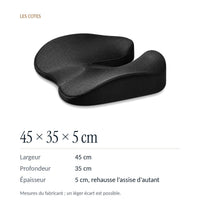 SciatiGuard noir : 45 × 35 × 5 cm, mesures du fabricant