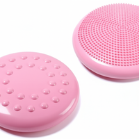 Vue détaillée recto verso du coussin d'équilibre rose