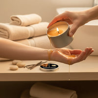 Bougie massage fondante en utilisation spa maison | Ergosia