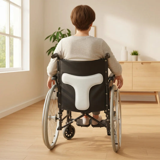 Coussin blanc à profil en T posé sur un fauteuil
