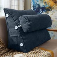 Coussin dossier de lecture triangulaire, coloris bleu nuit