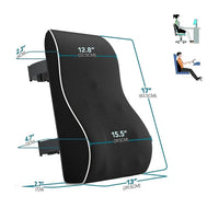 Coussin dorsal voiture mémoire forme soutien dos ergonomique noir
