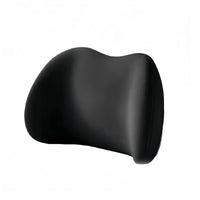 Coussin lombaire noir au profil incurvé, vue du modèle sur fond blanc