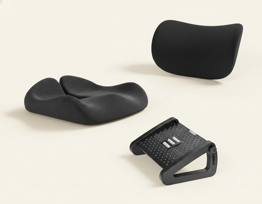 Kit Bureau Ergonomique ErgoDesk Pack — assise, lombaire, repose-pieds