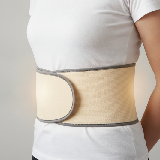 Ceinture lombaire chauffante Medisana HS 680 ajustée sur le bas du dos - beige