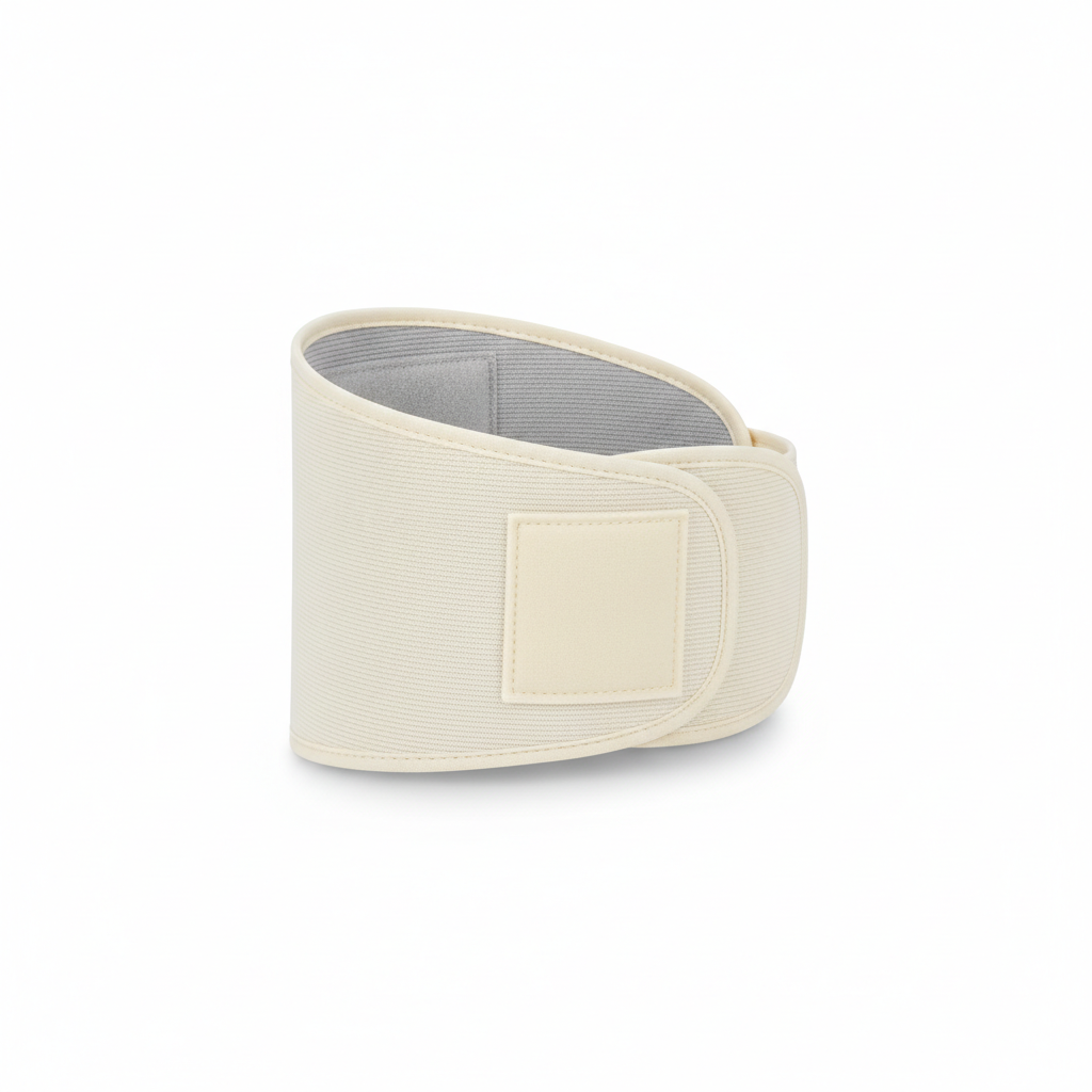 Ceinture lombaire chauffante Medisana HS 680 sur fond blanc - beige