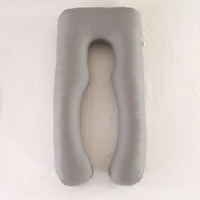 Coussin en U NidDouillet gris clair vu du dessus, forme complète
