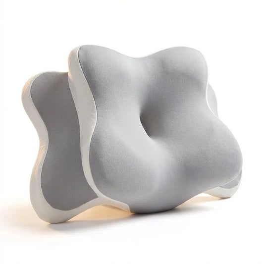 Oreiller cervical ergonomique mémoire de forme gris — vue principale | Ergosia