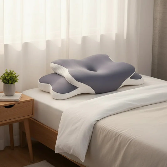 Oreiller cervical pour dormir sans douleur cervicale en utilisation | Ergosia