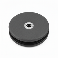 Visuel numérique de dessus d'un disque gris et noir avec anneau métallique central