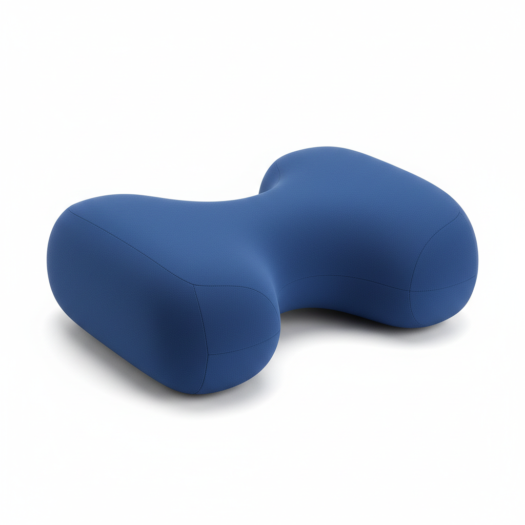 Coussin de positionnement ergonomique en H PositioRest en mousse à mémoire de forme, vue 3/4 sur fond blanc