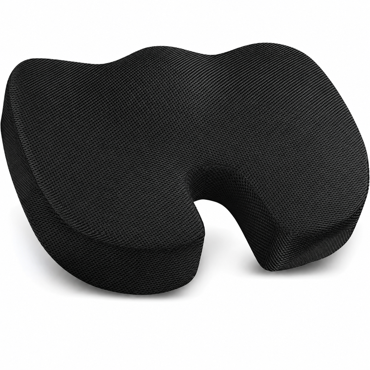 Coussin d’assise noir PostureCore à découpe en U — visuel retouché