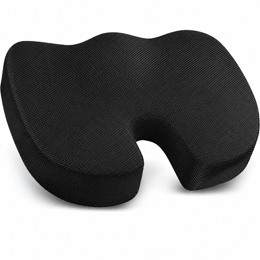 Coussin d’assise noir PostureCore à découpe en U — visuel retouché