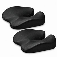 Duo SciatiGuard noir : deux coussins d’assise identiques sur fond blanc — composition à partir du visuel du modèle