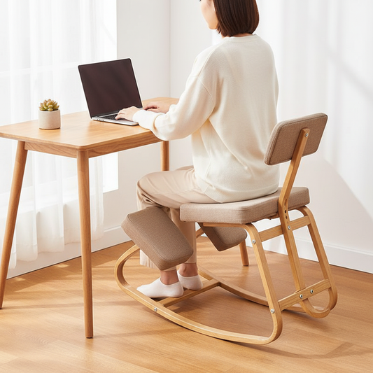 Siège agenouilloir installé devant un bureau